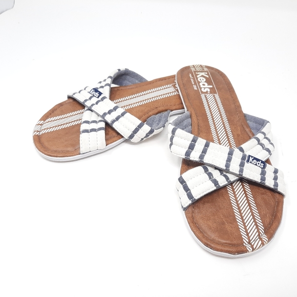 Woman’s 5 Keds Blue & White Sandals - Picture 1 of 5
